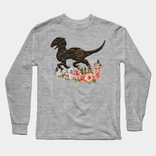 Steampunk creature, gears and flowers Long Sleeve T-Shirt